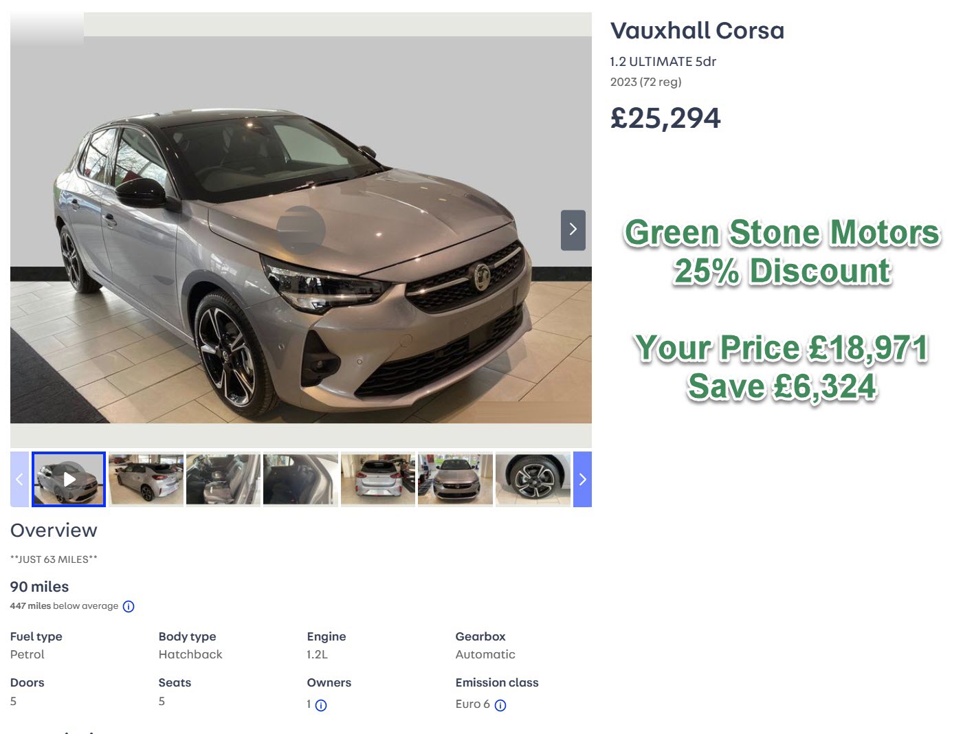 Vauxhall Corsa 1.2 ULTIMATE 5dr 2023 (72 reg)