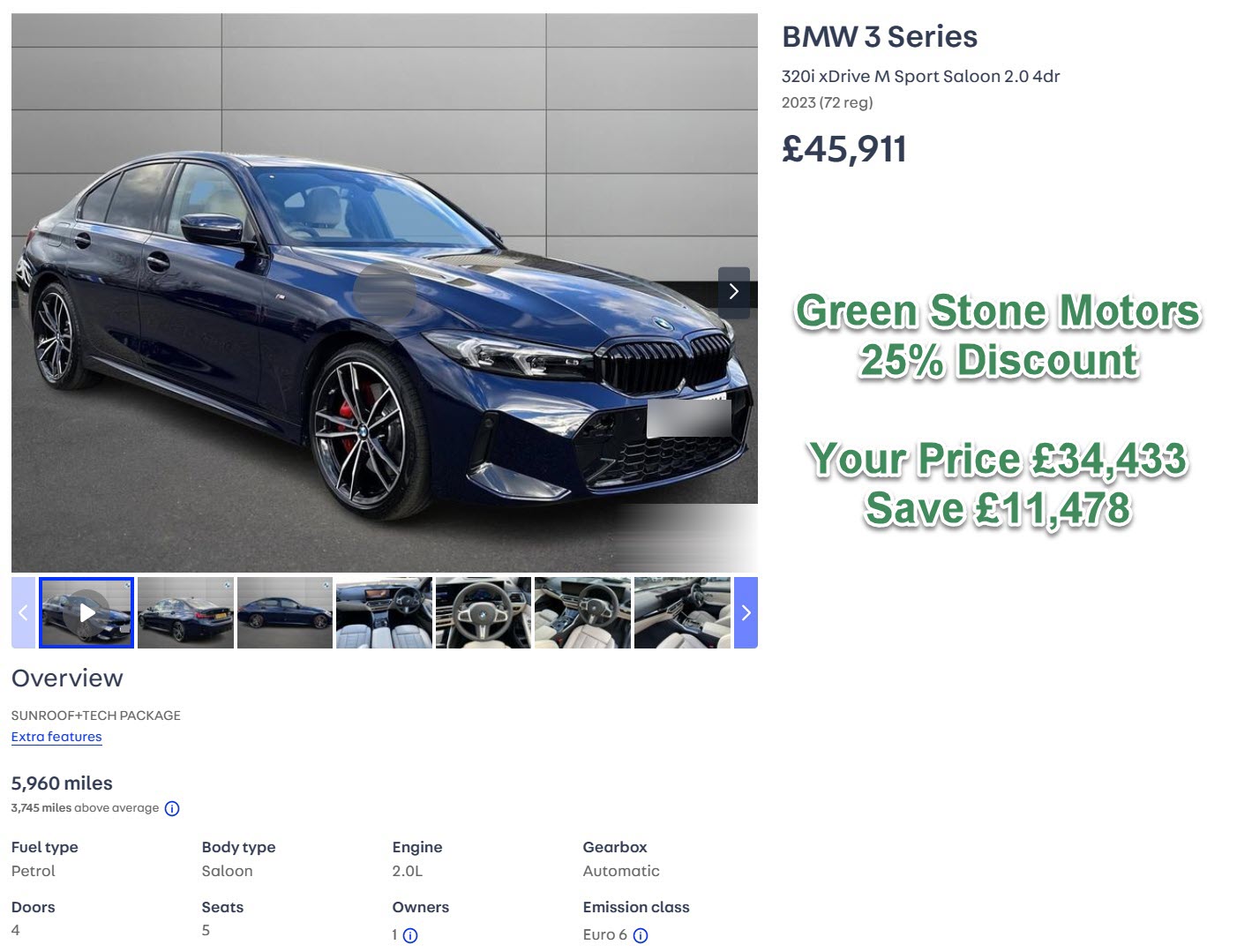 BMW 3 Series 320i xDrive M Sport Saloon 2.0 4dr 2023 (72 reg)