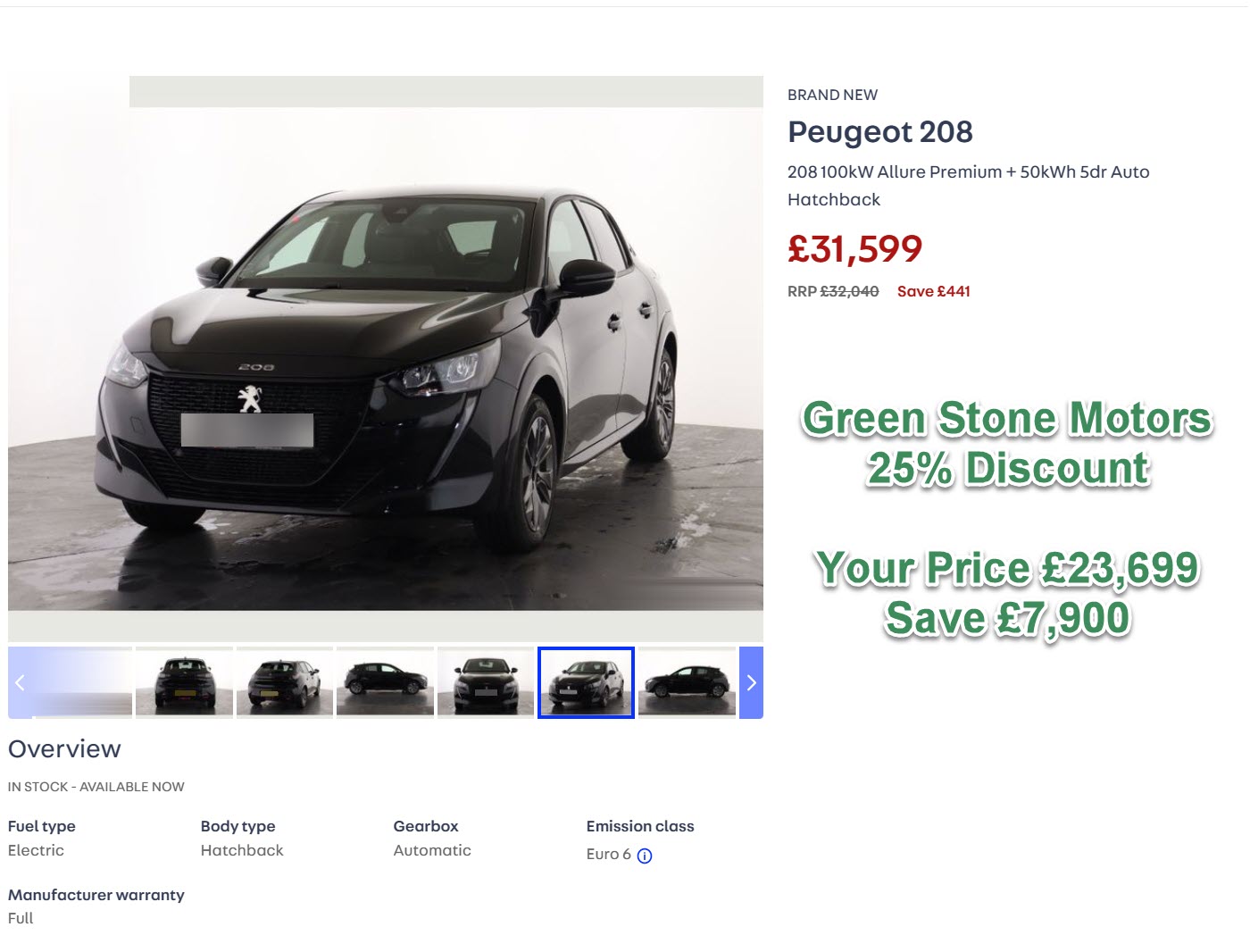 Peugeot 208 208 100kW Allure Premium + 50kWh 5dr Auto Hatchback BRAND NEW