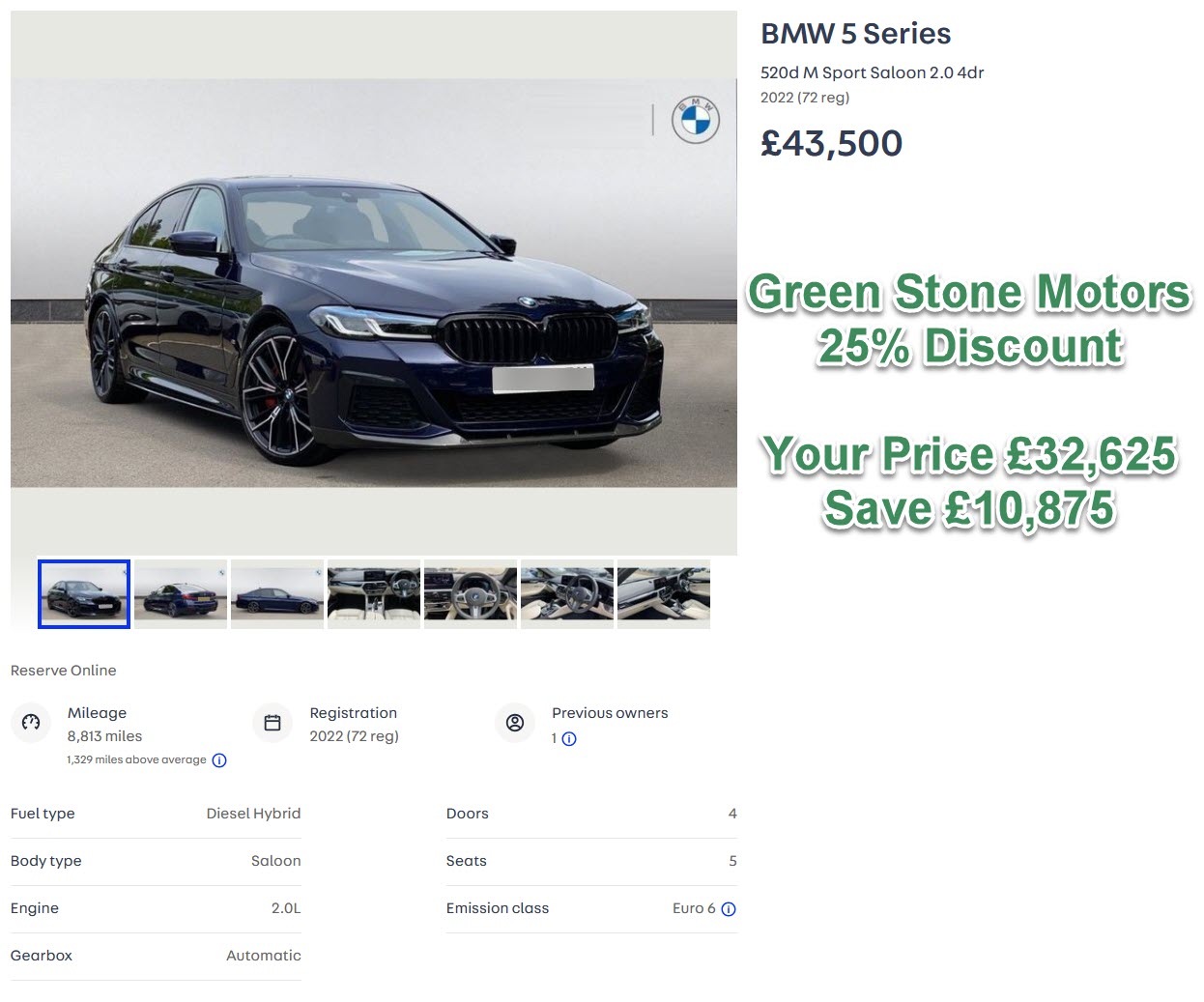 BMW 5 Series 520d M Sport Saloon 