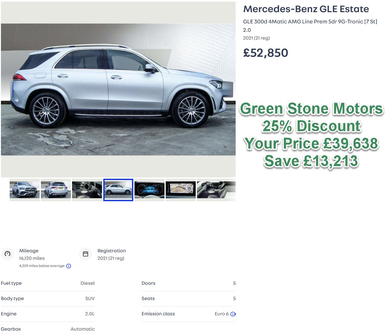 Mercedes-Benz GLE Estate Green Stone Motors