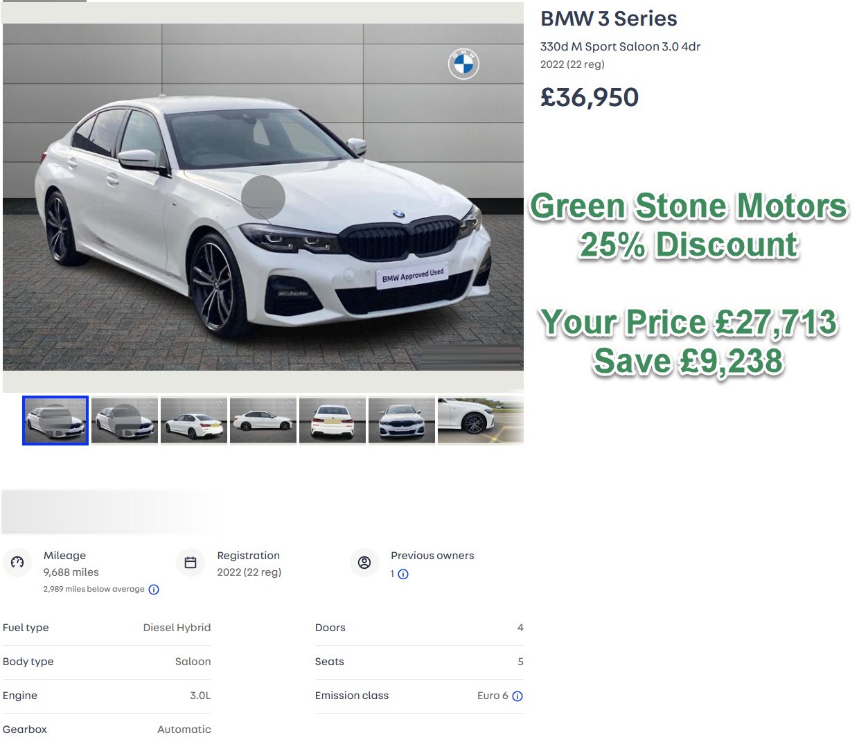 BMW 3 Series 330d M Green Stone Motors